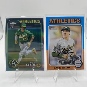 2024 Topps Chrome - #282 Zack Gelof (RC) & Topps Heritage #346 - Picture 1 of 5