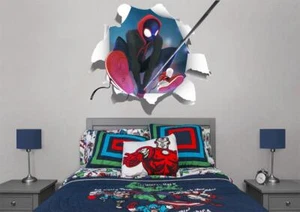 Spiderman Spider Verse 3D Torn Wall Sticker Decal Decor Art Superhero Man WC372 - Picture 1 of 1