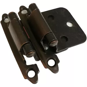 Cavalier Oil Rubbed Bronze Cabinet Hardware Flush Variable Overlay Hinges 1 Pair - Picture 1 of 2