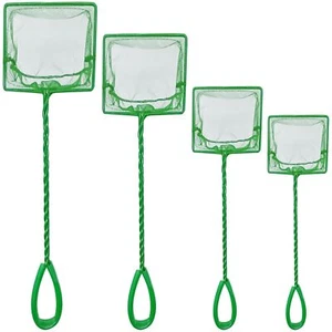 4 Pack Aquarium Fish Net 4 Sizes Fine Quick Fish Catch Nets with Plastic Handle - Picture 1 of 7