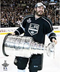 Drew Doughty Los Angeles Kings Unsigned 2014 SC Champs Raising Cup Photo