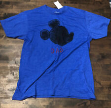 Disney Mickey Mouse Shirt Men's Mickey Sketch Dad T-Shirt Blue (Small)