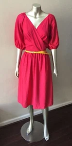 Vestido de Fiesta Envolvente Sweetheart Vintage Años 80 Secretaria Plunging V Midi M - Imagen 1 de 5