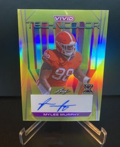 2023 Leaf Vivid Myles Murphy Technicolor Yellow XRC Auto 02/10 #T-MM1 Bengals