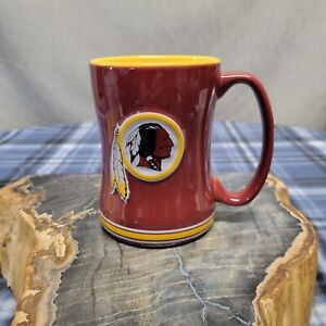New Washington Redskins NFL 14 oz Ceramic Relief Coffee Mug Burgandy Yellow