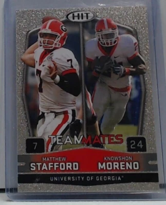 2009 SAGE HIT TEAMMATES MATTHEW STAFFORD KNOWSHON MORENO ROOKIE #56 LIONS MSK - Image 1 of 2