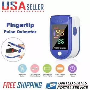 Finger Tip Pulse Oximeter Blood Oxygen Sensor tester SpO2 Heart Rate Monitor LED - Picture 1 of 12