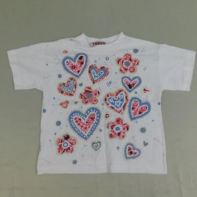 Camiseta Vintage Años 90 Topix Brillo Bandana Corazón Niños Talla 6X Blanca #2050 Foto 1 de 4