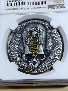 2018-MW Cameroon 1,000 Francs Carved Skull Graded MS70 Antiqued by NGC - Picture 1 of 4