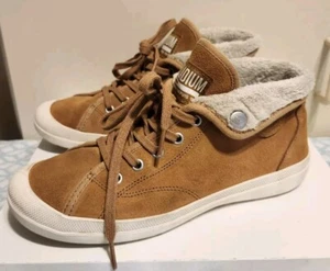 Palladium "Aventure Warm Sue" Brown Suede/Faux Shearling Sneakers sz.7.5 $125 - Picture 1 of 10