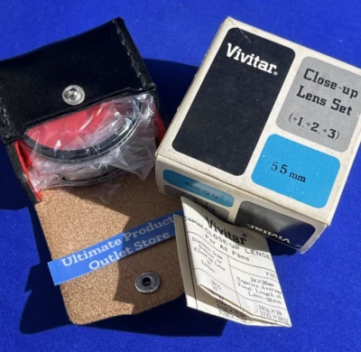 Vivitar 📸 55 mm Close up +1 +2 +3 Filter with Case, Box and Instructions - Image 1 of 4