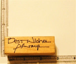 Best Wishes Always Rubber Stamp Annette Allen Watkins Wood Mounted Stamp Craft - Picture 1 of 5