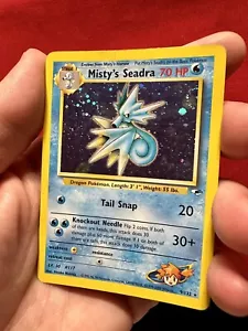 Pokemon Juego de Cartas Coleccionables Misty's Seadra 9/132 Gimnasio Héroes Holo Raro Ilimitado *Remolino* - Imagen 1 de 4