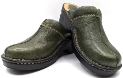 Zuecos de mula con plataforma de cuero verde Nola Born para mujer 6 tacón de cuña Foto 1 de 4