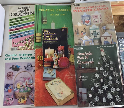 Lote De Colección De 7 Folletos De Revistas De Artes De Ocio De Ganchillo Decoupage Y Velas Foto 1 de 4