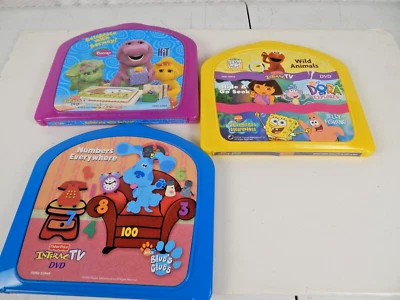 Fisher price interact TV Games DVD Dora Blues Clues Barney - Image 1 of 2