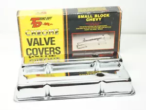 Trans-Dapt Chrome Valve Covers Small Block Chevy Low (PR) with Baffles 9216 - Picture 1 of 3