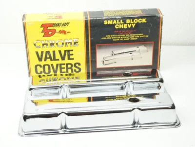 Trans-Dapt Chrome Valve Covers Small Block Chevy Low (PR) with Baffles 9216 - Image 1 of 3