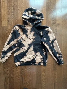DIY Bleached Black Plain Hanes Hoodie Youth Small 34-36 - Picture 1 of 2