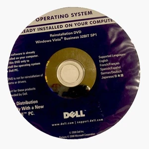 Dell Windows Vista Business 32BIT SP1 Operating System Reinstallation Software - Picture 1 of 2
