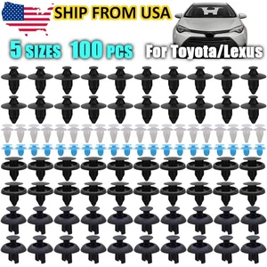 100Pcs For TOYOTA LEXUS Fasteners Trim Panel Clips Bumper Fender Push Pin Rivets - Picture 1 of 6