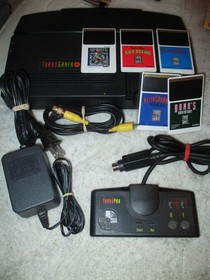 TURBO GRAFX 16 SYSTEM CONSOLE LOT w/5 GAMES BONKS ADVENTURE NEC *NICE SHAPE*