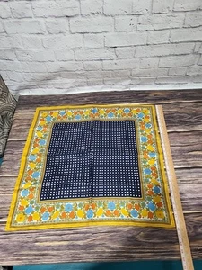Sciarpa vintage anni 70 a pois colorata quadrata 25" - Foto 1 di 5