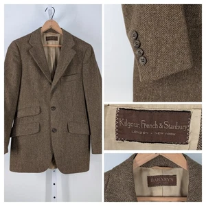 Barney's New York Vintage 60s Chunky Tweed University Blazer Unionmade USA 37" - Picture 1 of 6