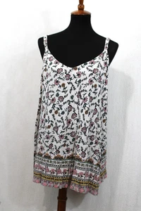 Canotta senza maniche Torrid super morbida taglia 3 bianca floreale rayon cami - Foto 1 di 7