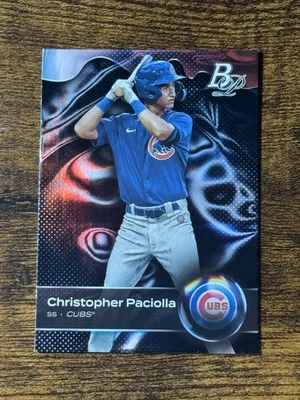 2023 Chicago Cubs ROOKIE Christopher Paciolla Topps Bowman Platinum #TOP-83 - Image 1 of 2
