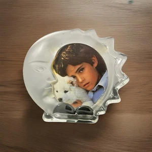 Vtg Crystal Half Frosted Moon/Clear Sun Photo Frame Studio Nova W Germany - Picture 1 of 5