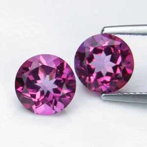 Topazio 4,77Cts Ravishing colore rosa naturale 8mm forma rotonda coppia gemme abbinate - Foto 1 di 8