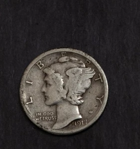 Moneda de diez centavos Mercury 1917 S casi XF lote F 830 - Imagen 1 de 2
