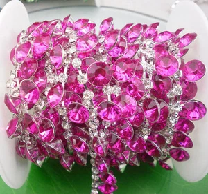 costume applique resin crystal glass rhinestone silver claw trim chain 1 yard DD - Picture 1 of 14