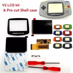 V2 IPS Backlight Backlit LCD For Game Boy Advance GBA and Pre-cut Shell Case - Picture 1 of 28