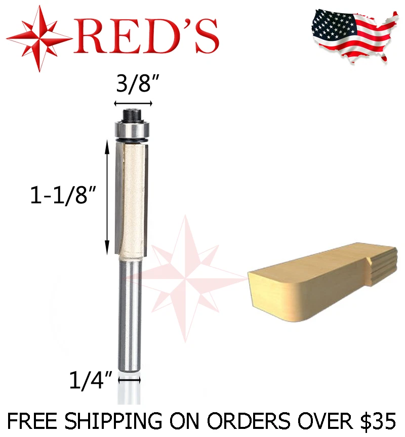 Tideway Carbide Pro LC02010604 3/8" Flush Trim 1/4" shank router bit