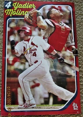 Yadier Molina Poster #6956 34 X 22 Yadi w/St Louis Cardinals Baseball - Imagem 1 de 4