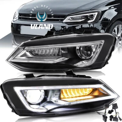 LED Headlights for 2011-2017 Volkswagen Polo Hatch Front Lamps W/Sequential Pair - image 1 of 4