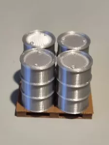 1/32 Scale 200L Oil Barrels/Drums On Brown Pallets "Various Colours" - Picture 1 of 48