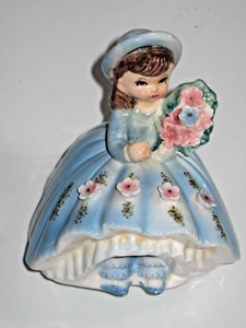 RAR Lefton Bloomer Girl Figur blaues Kleid rosa Blumen 1950 Japan Nr. 4791 - Bild 1 von 5