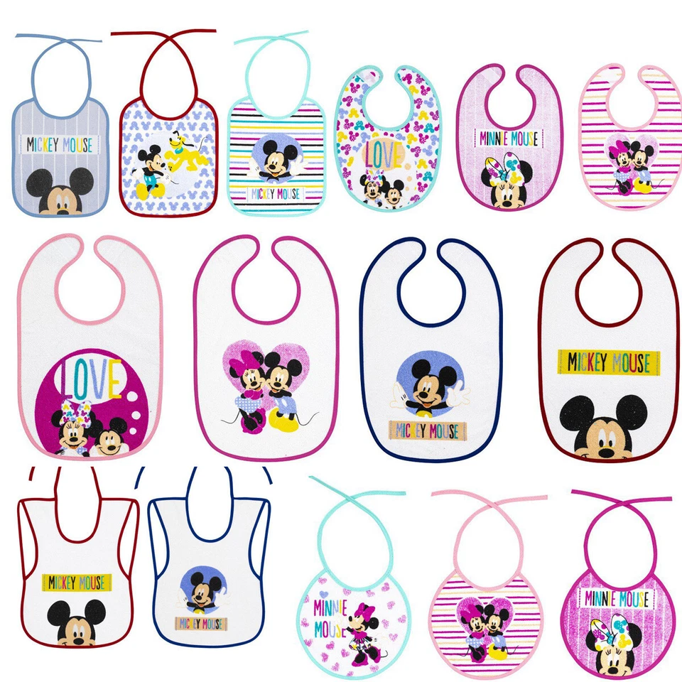 INTERBABY AUSVERKAUF! Baby Lätzchen Mickey Mouse Minnie Maus 2er 3er PEVA