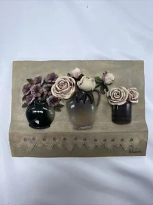 Vintage Cheri Blum 3-D Floral Wall Art Plaque - Picture 1 of 5