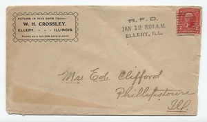 1904 Ellery IL RFD handstamp on cover #301 [6079.3] - Picture 1 of 3