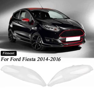 2x Headlight Lens Headlamp Cover Transparent  For Ford Fiesta 2014-16 Left+Right - Picture 1 of 9