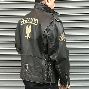 Herren Lee Trevor schwarz 100 % Echtleder Motorradjacke - Bild 1 von 5