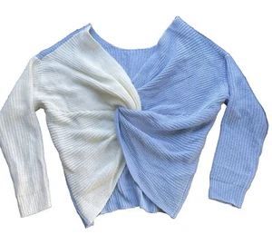 Hazel Moon Twist Nudo Suéter Bebé Azul/Crema Mujer’s L - Imagen 1 de 6