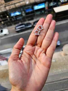 Star Stud Earring /14K Gold /Natural Diamond - Picture 1 of 5