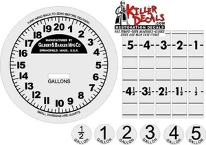 (pmpdecal-38) GREY - G&B GILBERT AND BARKER MODEL 65 GAS PUMP DECAL STICKER KIT - Picture 1 of 1