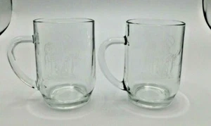 Juego de 2 tazas de vidrio grabado para novios hechas en Francia usadas - Imagen 1 de 5