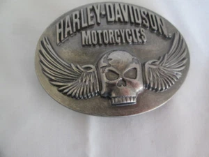 HARLEY DAVIDSON Motorcycles Willie G. Skull & Wings Belt Buckle 2011 USA - Picture 1 of 2